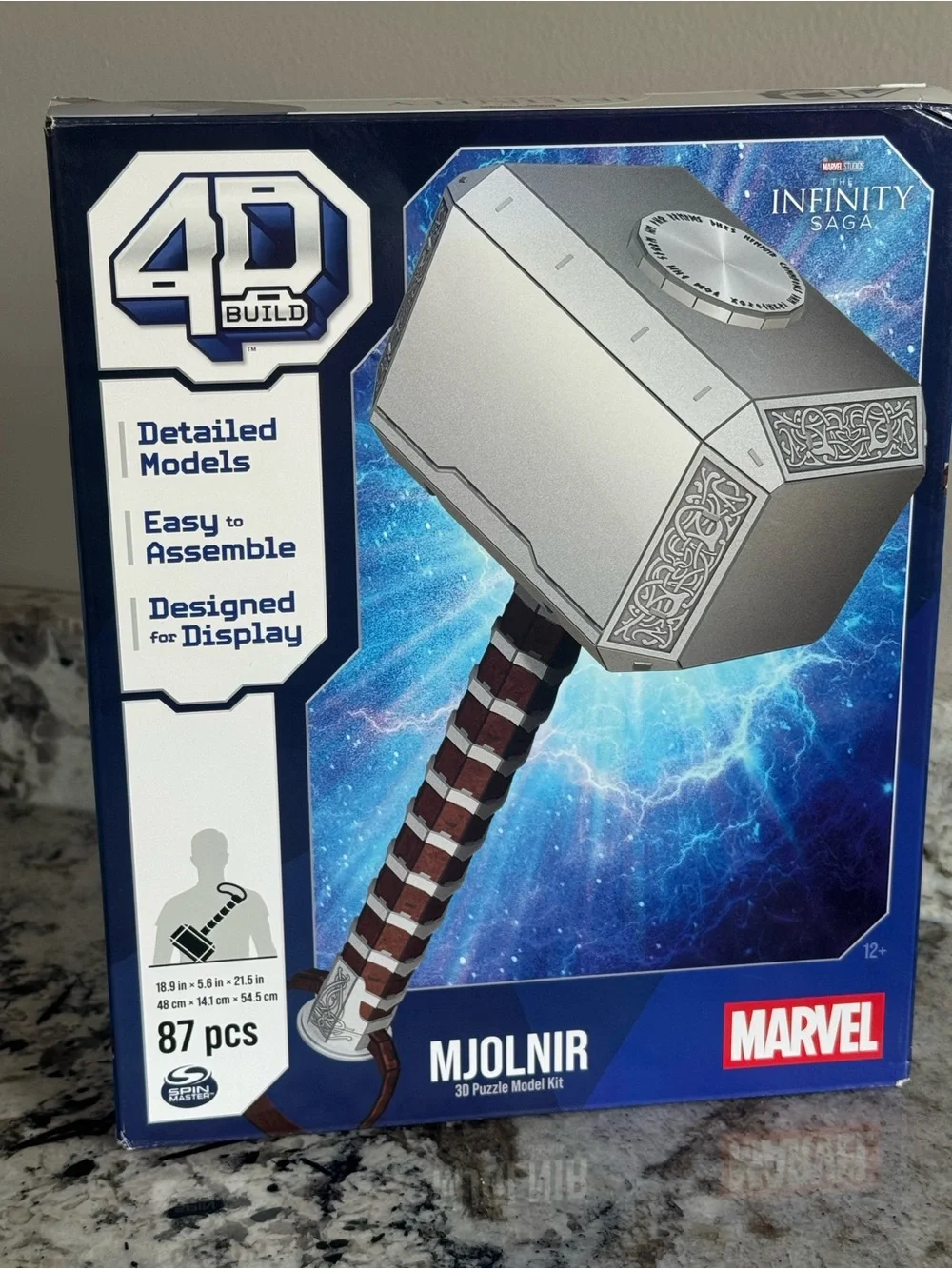 Marvel Mjolnir 3D Model Kit - Silver & Brown